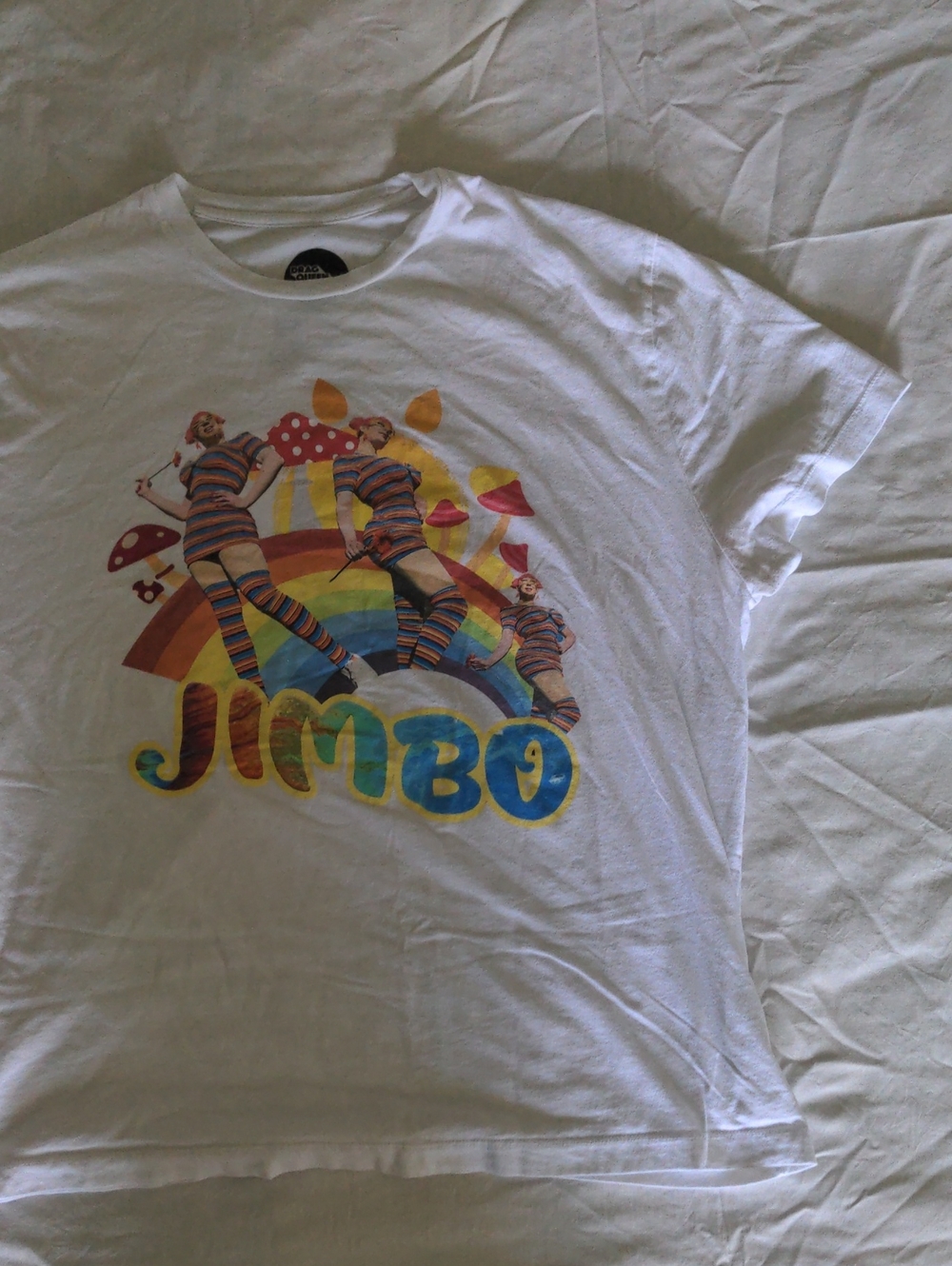 Graphic Jimbo T-Shirt - Rainbow Mushroom Design